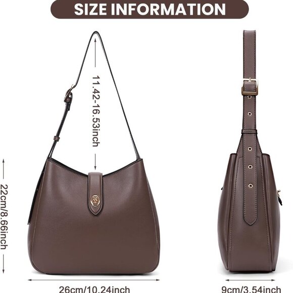 Elegant Vegan Leather Hobo Bucket Bag for Women - Adjustable Strap & Chic Style - Picture 5 of 6